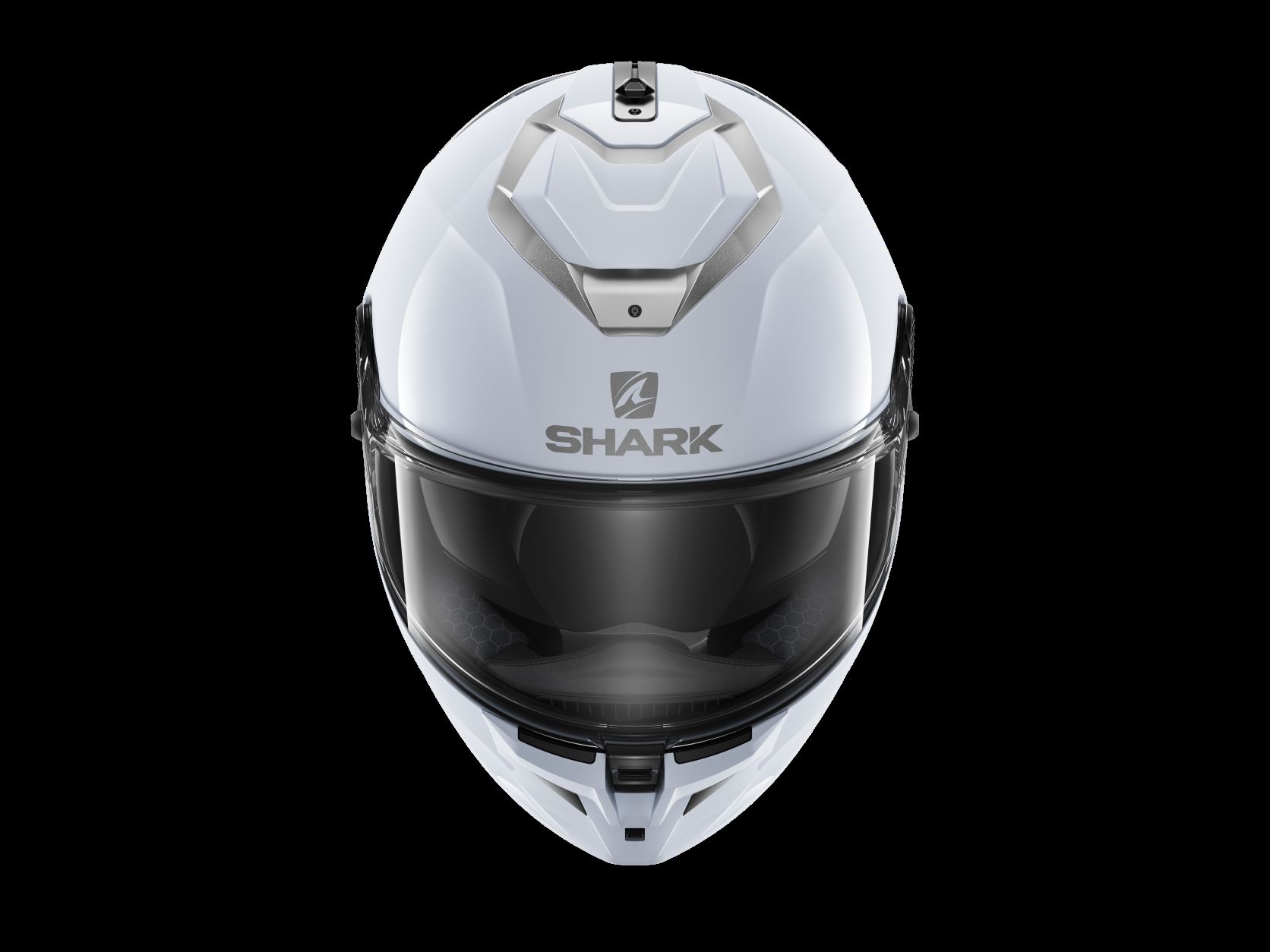 Shark White Silver Glossy, i caschi vestono in bianco