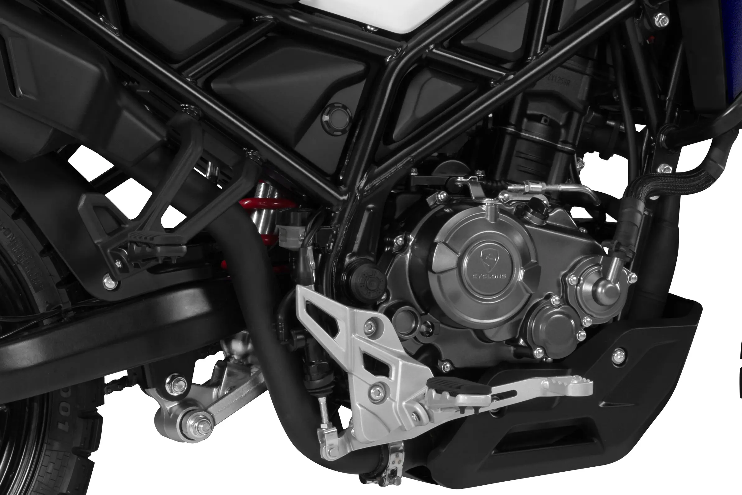 Le moteur est un monocylindre de 125 cm³ refroidi par liquide délivrant 15 ch à 9 500 tr/min