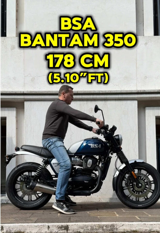 BSA Bantam 350: come “calza” su motociclisti di diverse altezze . . .