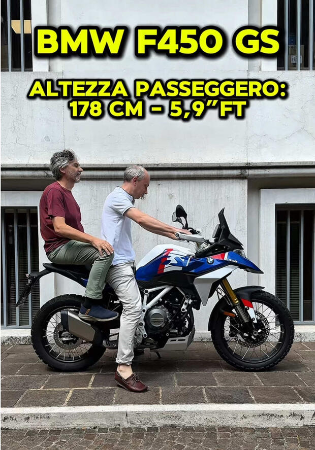 BMW F 450 GS: quanto è ospitale per passeggeri di altezze diverse? . . .
