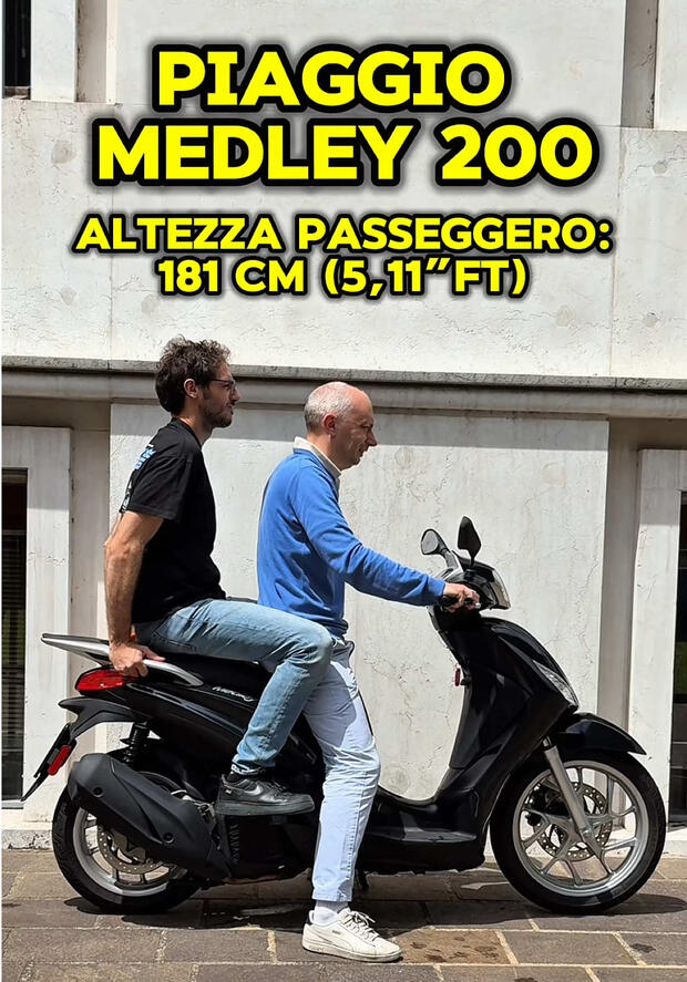 Piaggio Medley 200: quant’è ospitale per passeggeri di altezze diverse? . . .
