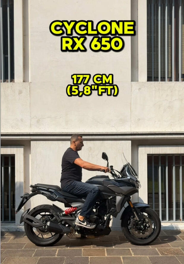 Cyclone RX 650: come “calza” su motociclisti di altezze diverse? . . .
